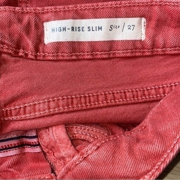 Pilcro High-Rise Slim Straight Jeans Red Denim 27 - Picture 10 of 13
